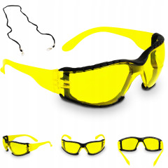 Okulary ochronne FILTR UV żółte BHP robocze